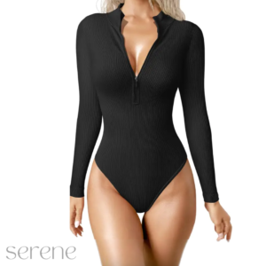 Snatched Zip-Up Bodysuit serene bands